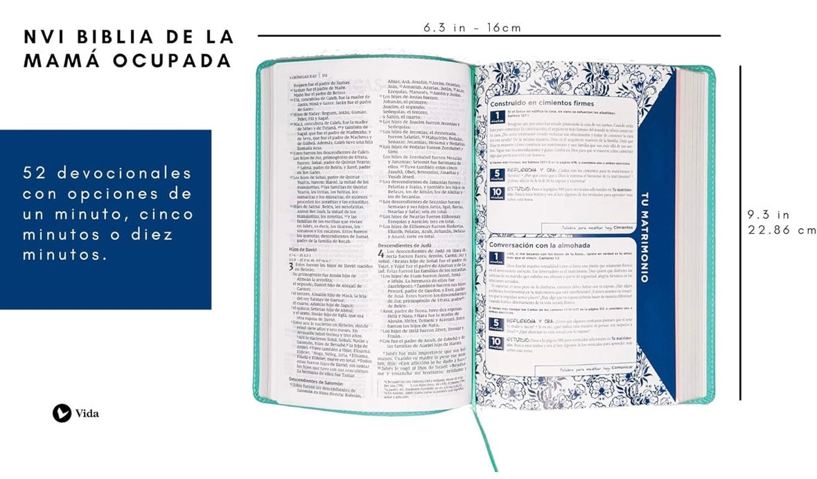 Biblia de la Mamá ocupada, NVI, Cuero Blando, Turquesa