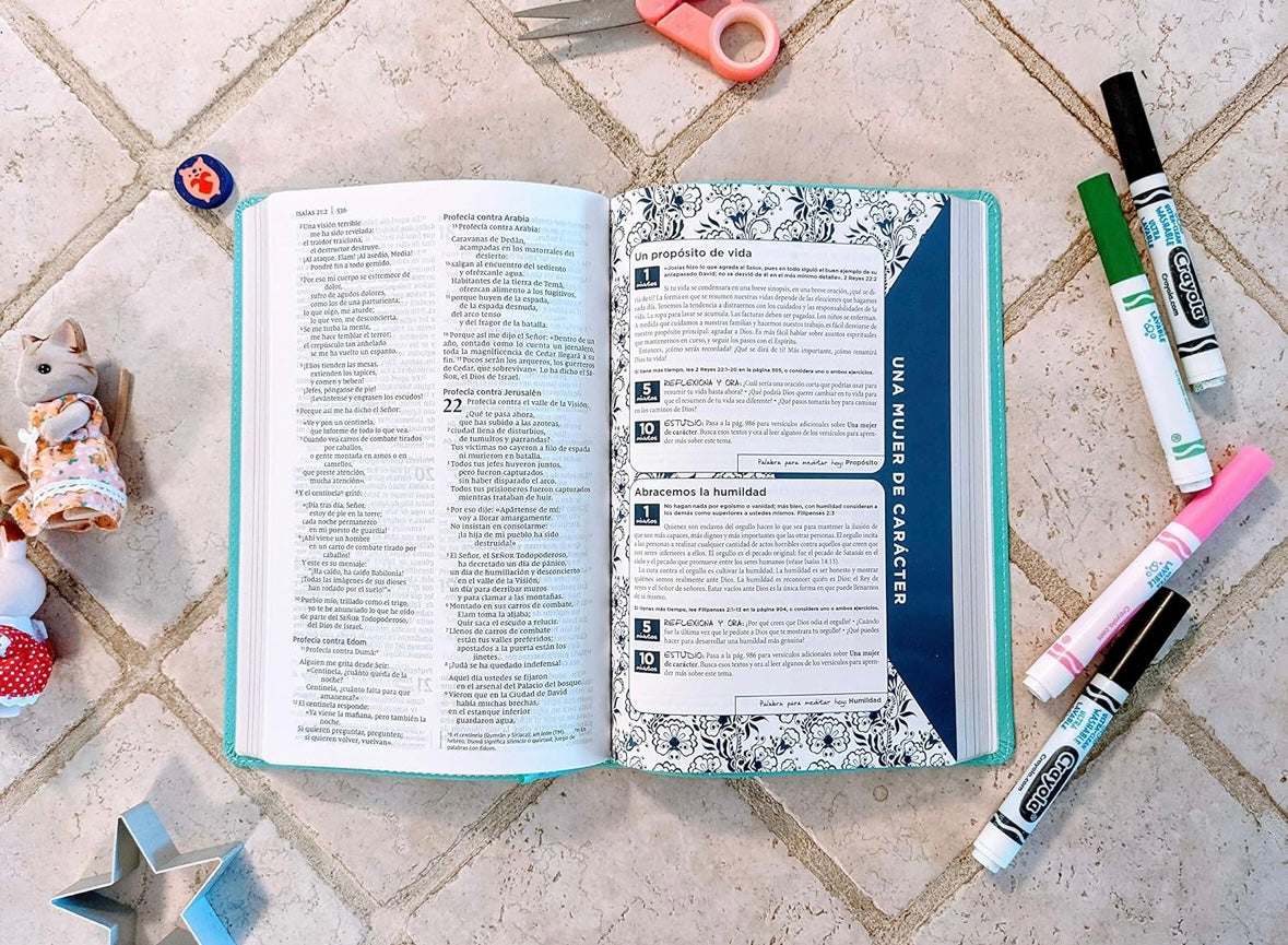 Biblia de la Mamá ocupada, NVI, Cuero Blando, Turquesa