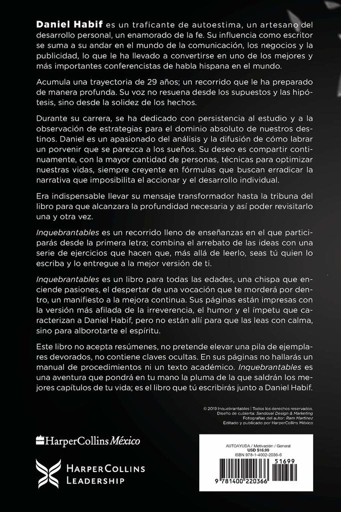 Inquebrantables, Edicion Limitada de Aniversario (Daniel Habif)