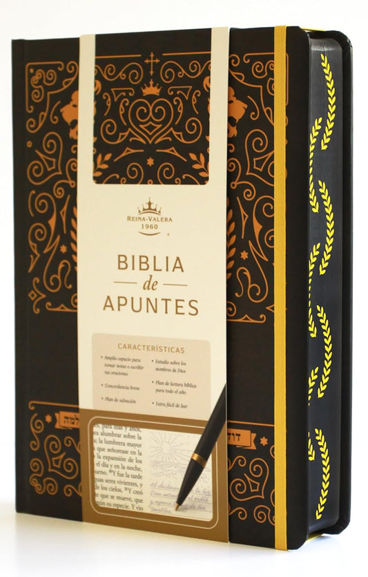 Biblia de apuntes RVR 1960 TD, Negro y oro (Edición cantos pintados)