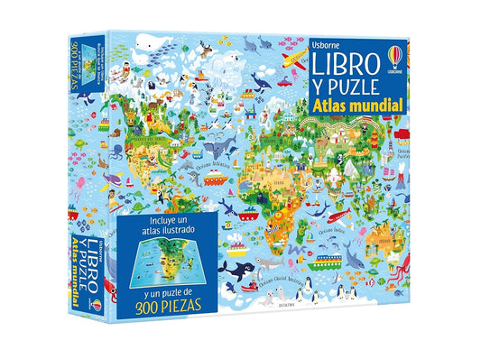 Libro y Puzzle Atlas Mundial