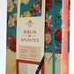 Biblia de Apuntes RVR 1960 Tapa dura, Azul celeste con flores (Edición cantos pintados)