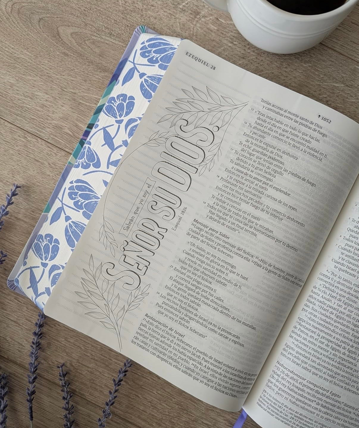 Biblia Inspira Letra Grande SentiPiel Ramo Azul