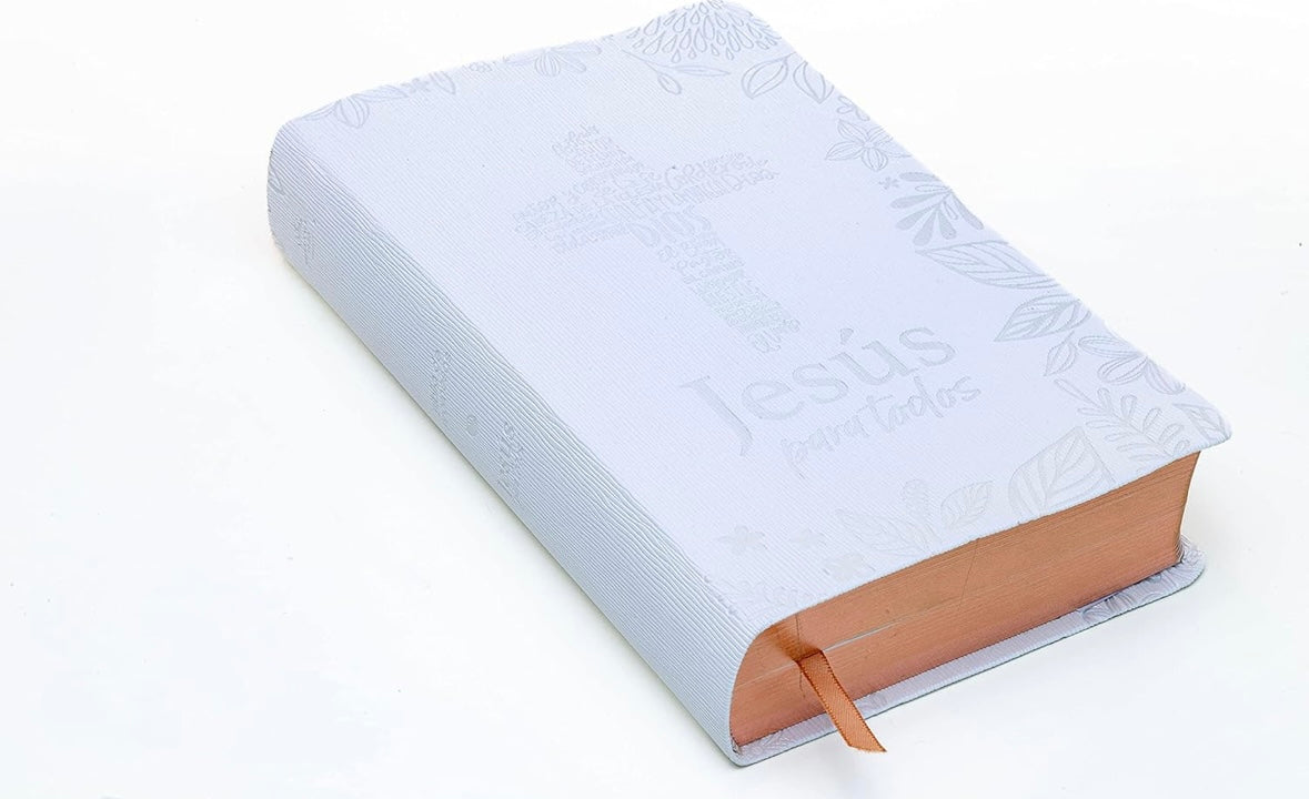 Biblia Jesús para todos, RVR60, Letra grande, Piel Marfil
