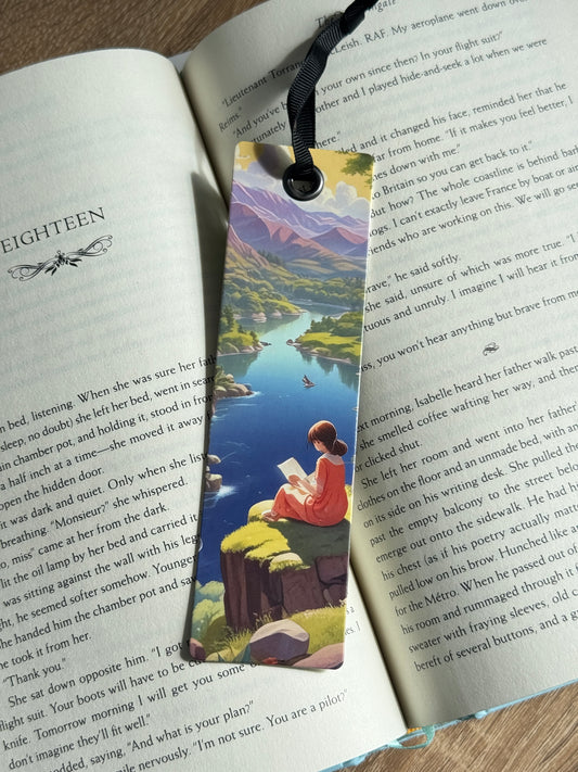 Separador de Libros, Manga Lectura en el Lago