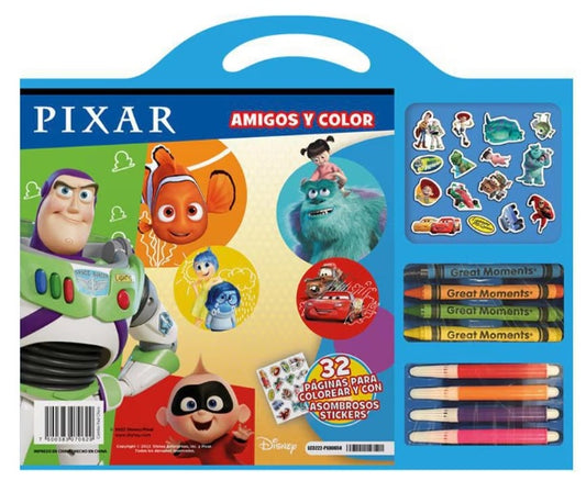 Libro para Colorear Disney Pixar 32 Páginas con Stickers y Accesorios