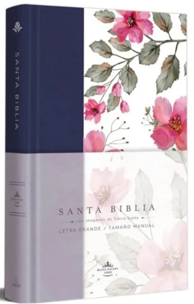 Biblia Reina Valera 1960 letra grande, purpura con flores / American Bible Society Hardcover