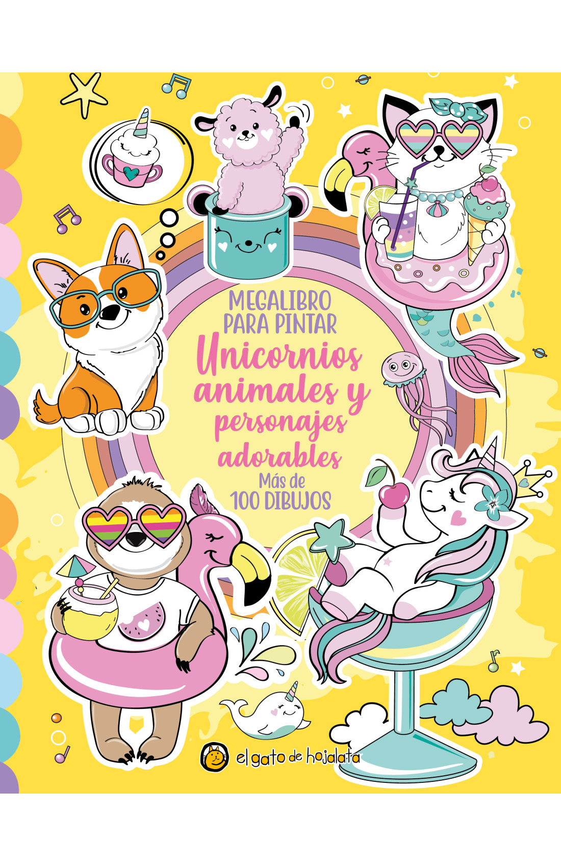 Megalibro para pintar Unicornios, Animales y Personas Adorables, Más de 100 dibujos